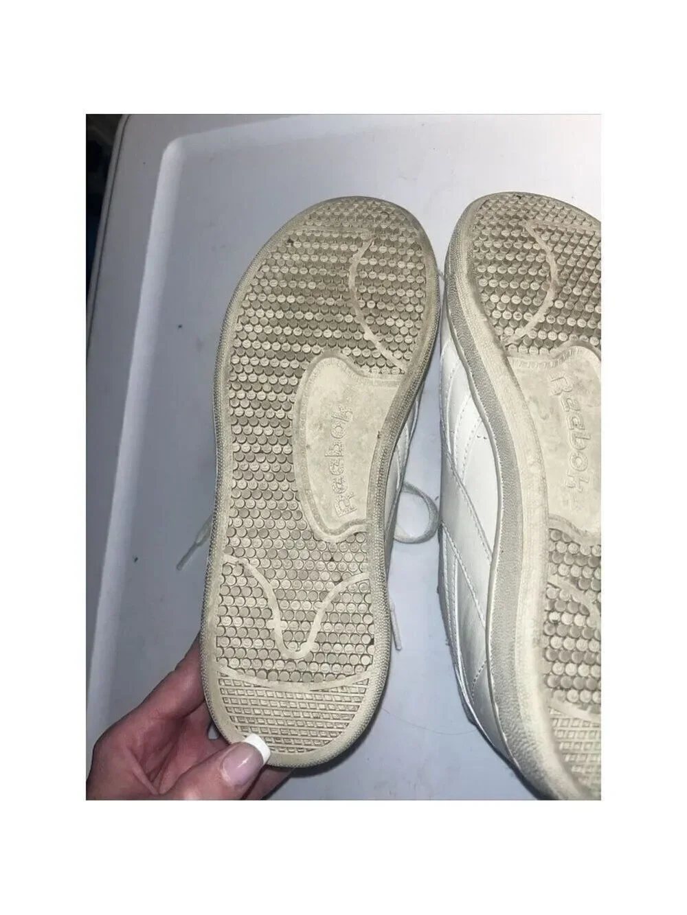 reebok npc low top leather sneaker in chalk size 8 womens